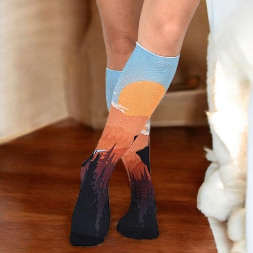 Men & Women's CoolMax Knee-High Socks, Nature Inspired Collection for Men & Women Eco-Friendly Knee High Socks