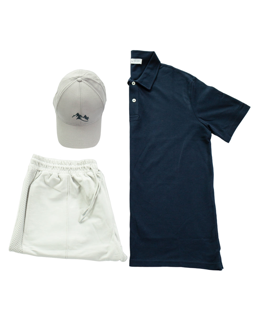 Men's Casual Wear Matched Set - Polo Shirt, 100% Cotton Shorts and Baseball Hat (3 Piece Set) - Wear Sierra