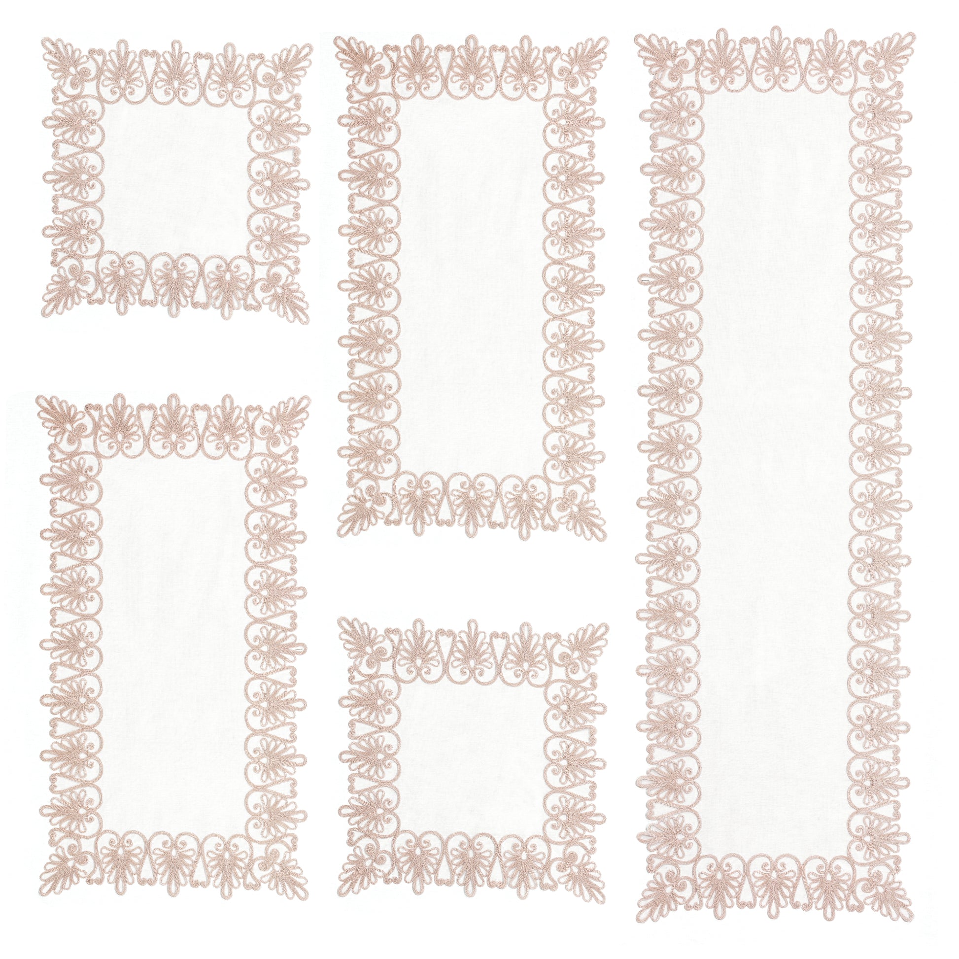 Angel Whisper Runner Set, Mantle Set, Dining Room and Home Decoration, Doilies - 5pc Set - Wear Sierra