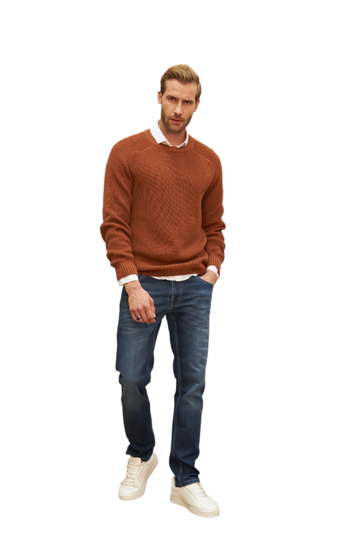 Men's Long-Sleeve Crewneck Mid-Weight Pullover Sweater in Many Popular Colors - Great Gift for Husband, Dad or Boyfriend
