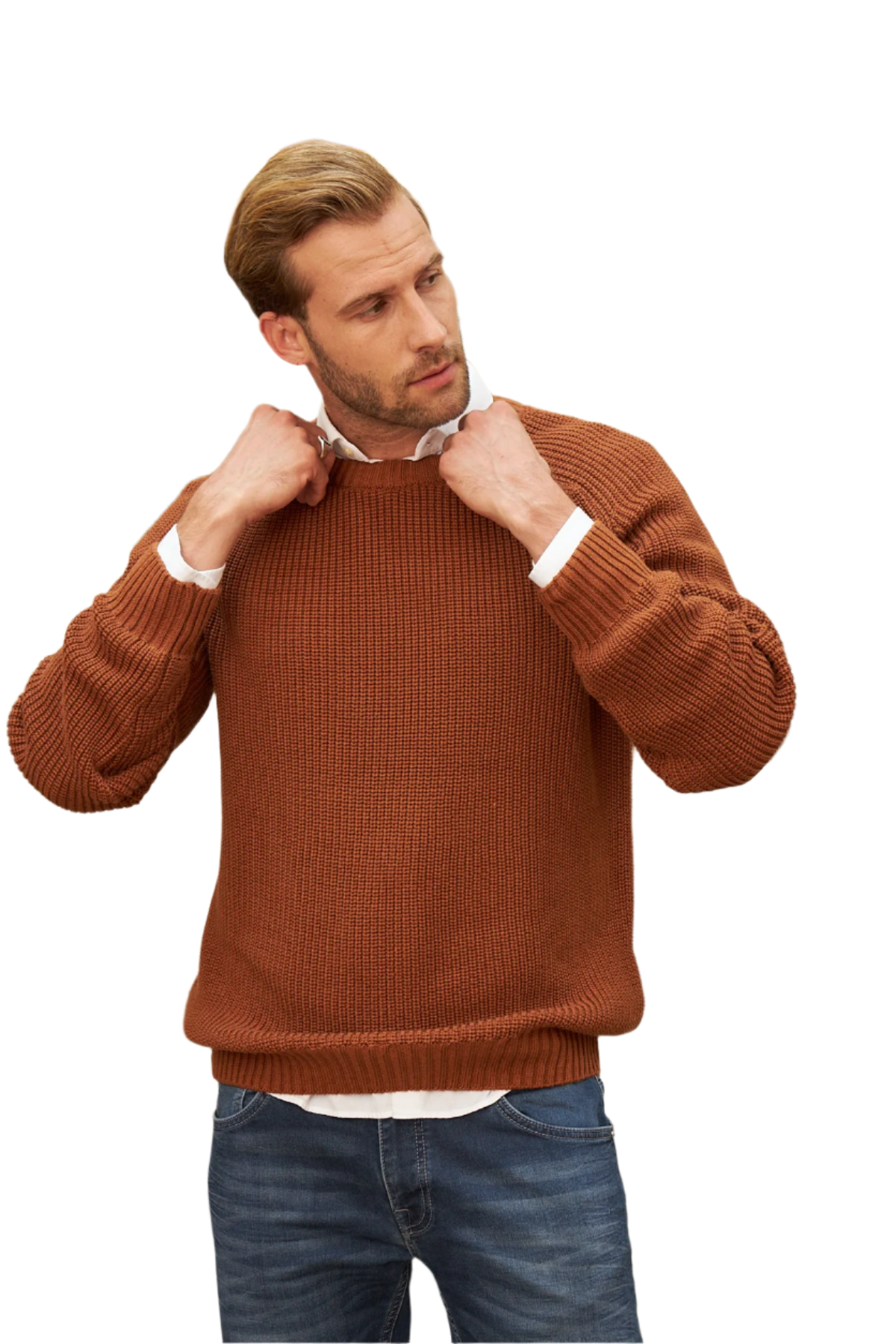 Men's Long-Sleeve Crewneck Mid-Weight Pullover Sweater in Many Popular Colors - Great Gift for Husband, Dad or Boyfriend