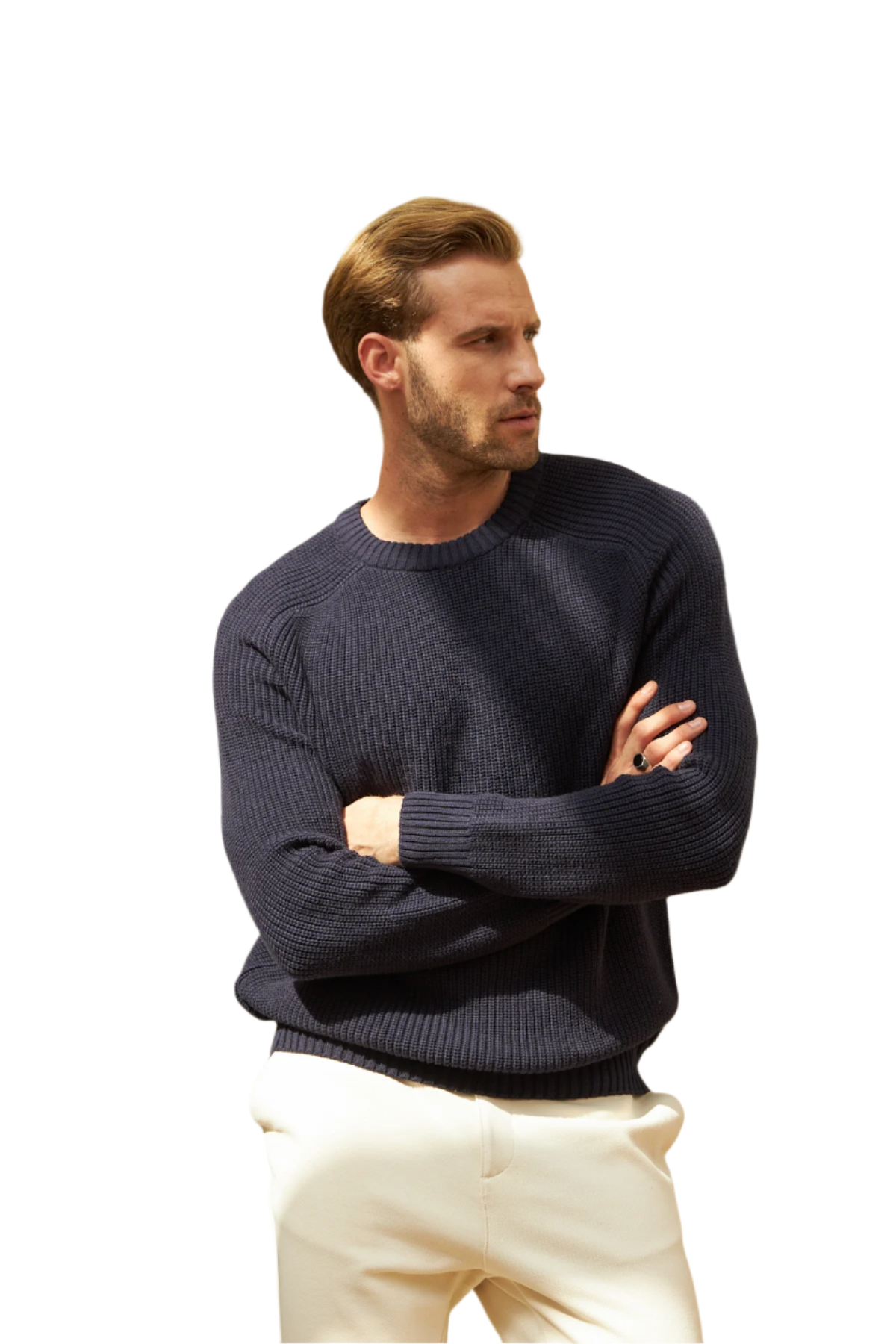 Men's Long-Sleeve Crewneck Mid-Weight Pullover Sweater in Many Popular Colors - Great Gift for Husband, Dad or Boyfriend