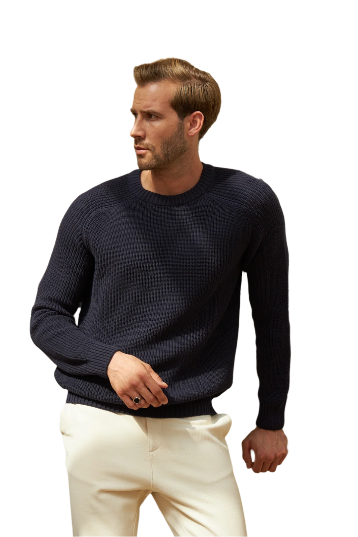 Men's Long-Sleeve Crewneck Mid-Weight Pullover Sweater in Many Popular Colors - Great Gift for Husband, Dad or Boyfriend