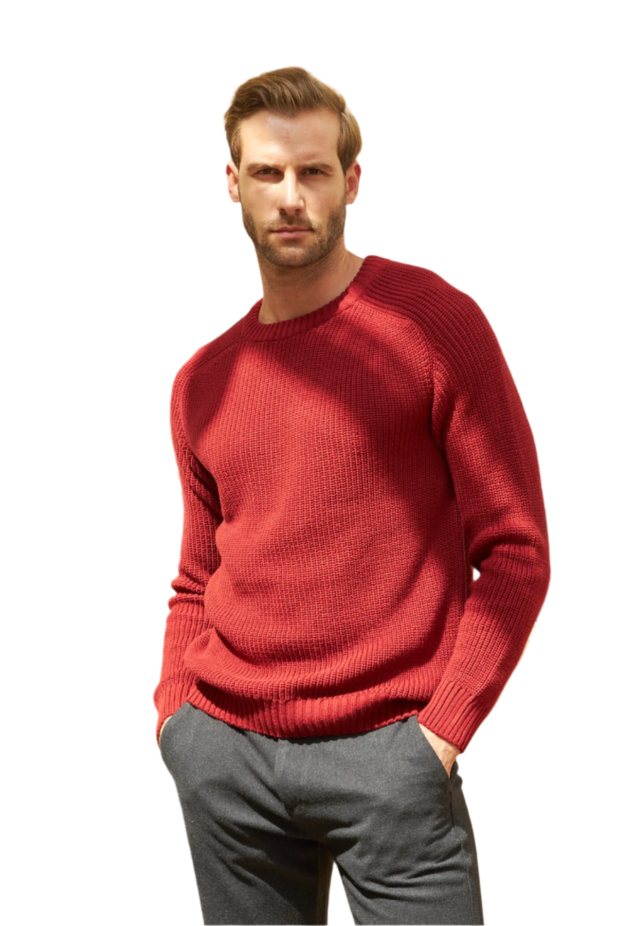 Men's Long-Sleeve Crewneck Mid-Weight Pullover Sweater in Many Popular Colors - Great Gift for Husband, Dad or Boyfriend