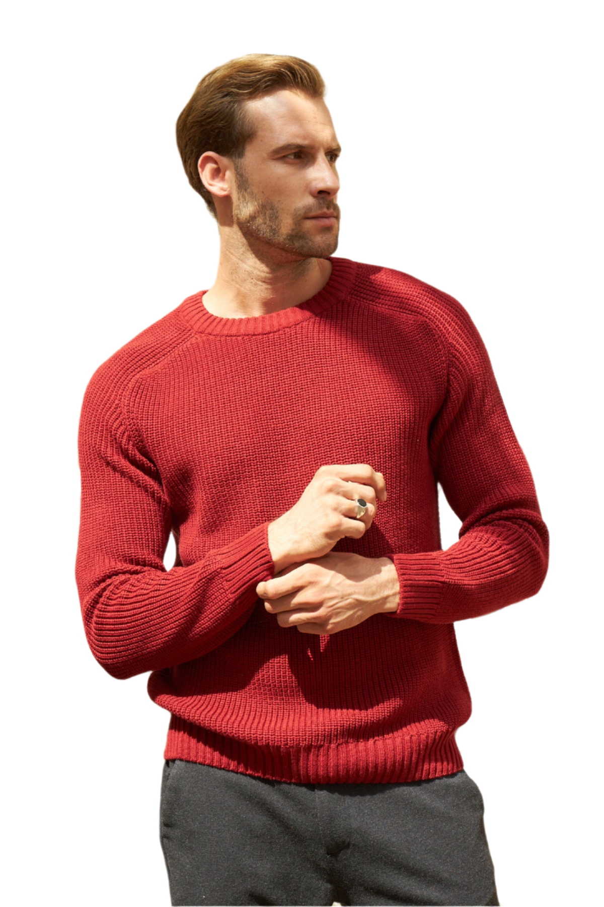 Men's Long-Sleeve Crewneck Mid-Weight Pullover Sweater in Many Popular Colors - Great Gift for Husband, Dad or Boyfriend