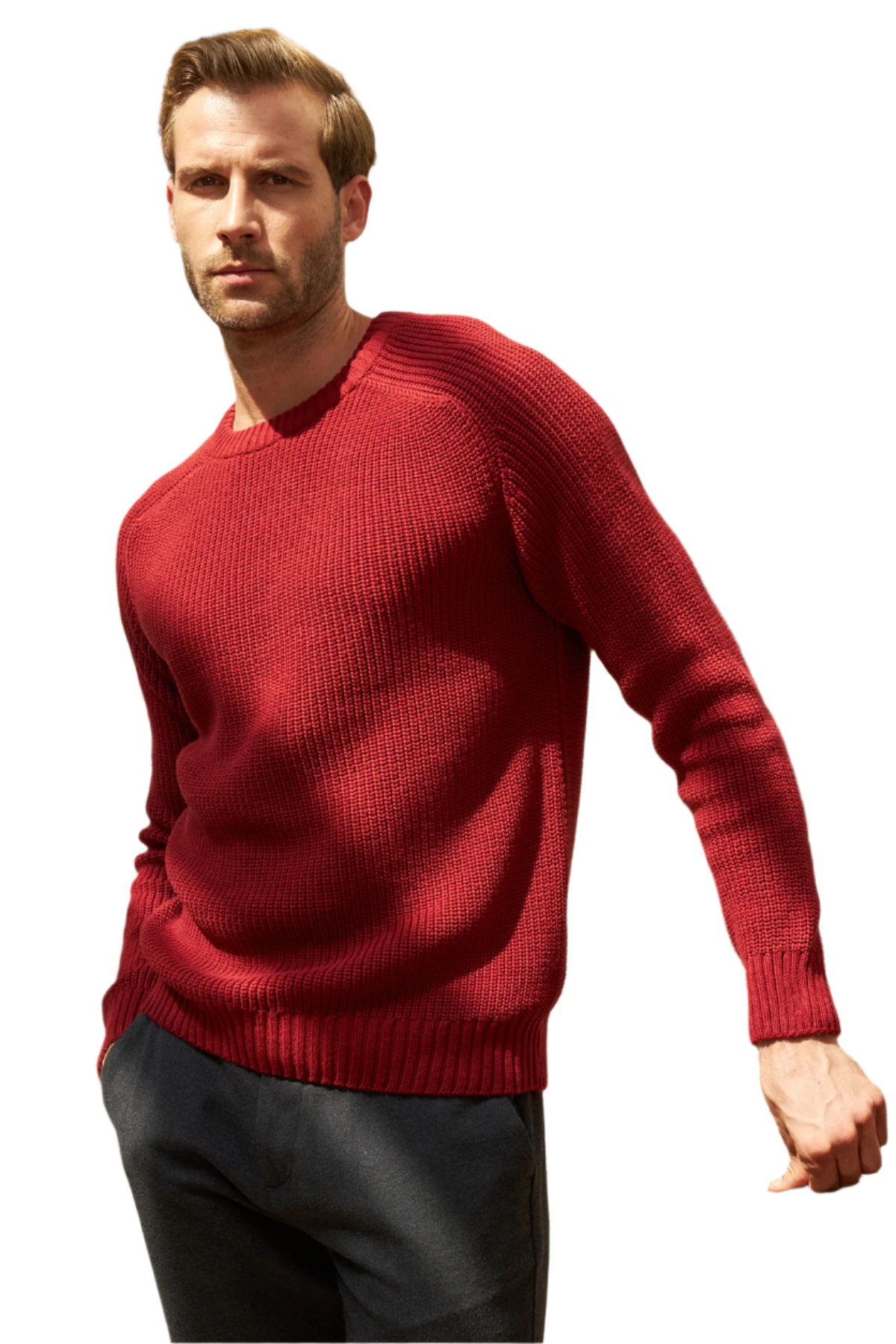 Men's Long-Sleeve Crewneck Mid-Weight Pullover Sweater in Many Popular Colors - Great Gift for Husband, Dad or Boyfriend