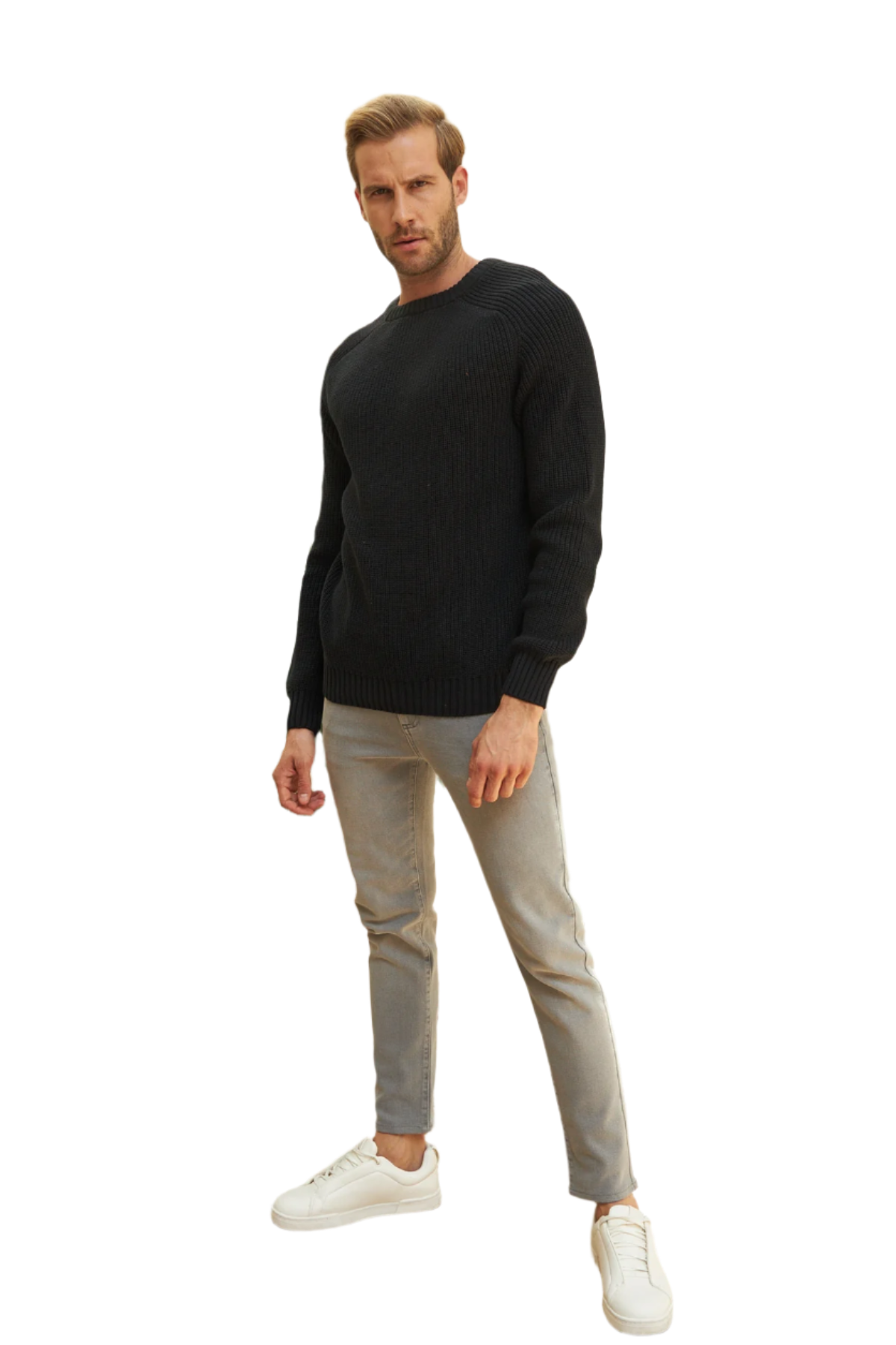 Men's Long-Sleeve Crewneck Mid-Weight Pullover Sweater in Many Popular Colors - Great Gift for Husband, Dad or Boyfriend