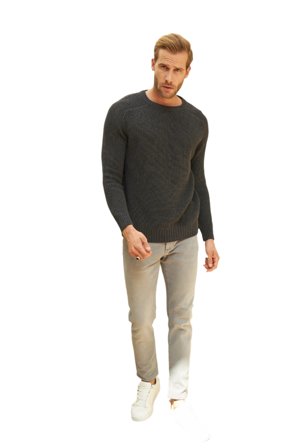 Men's Long-Sleeve Crewneck Mid-Weight Pullover Sweater in Many Popular Colors - Great Gift for Husband, Dad or Boyfriend