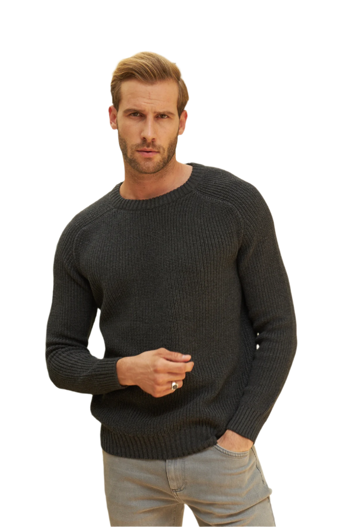 Men's Long-Sleeve Crewneck Mid-Weight Pullover Sweater in Many Popular Colors - Great Gift for Husband, Dad or Boyfriend