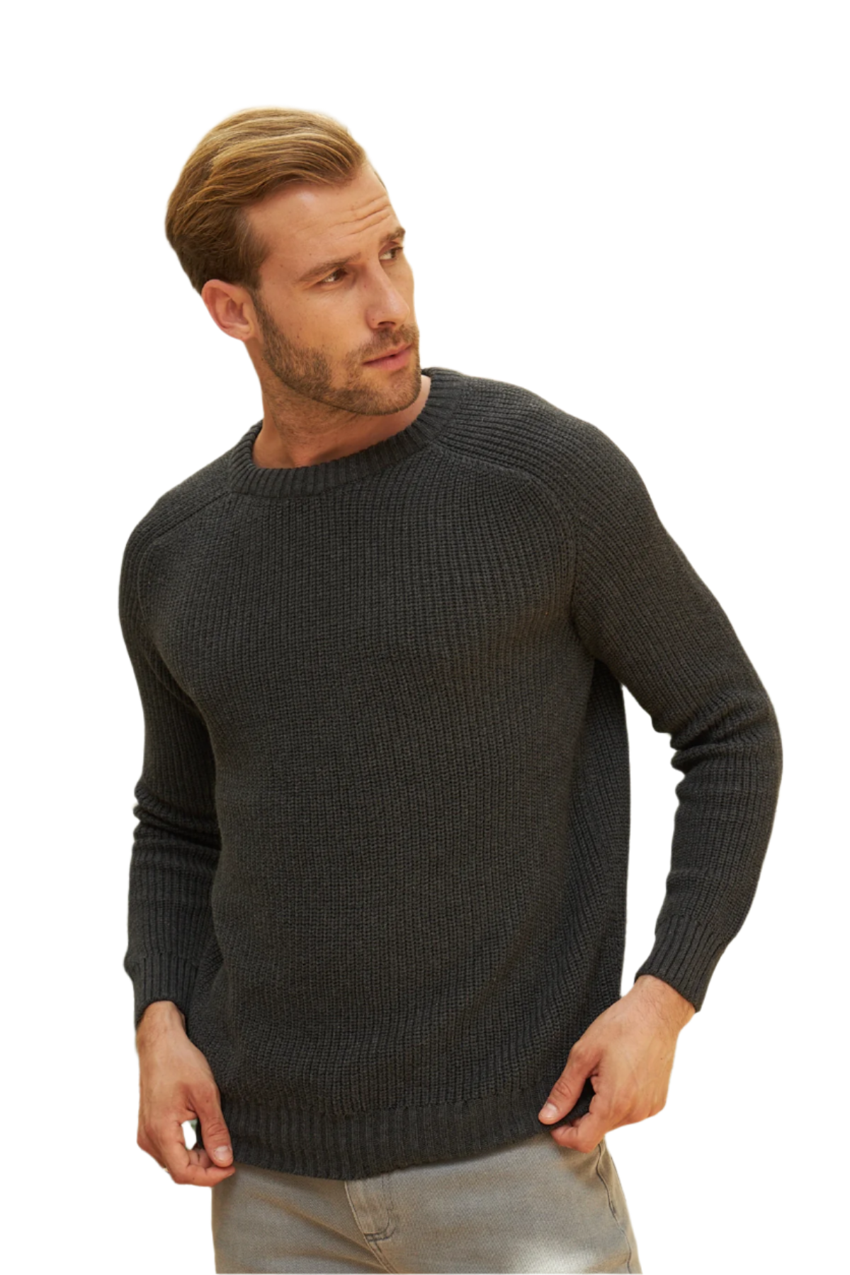 Men's Long-Sleeve Crewneck Mid-Weight Pullover Sweater in Many Popular Colors - Great Gift for Husband, Dad or Boyfriend