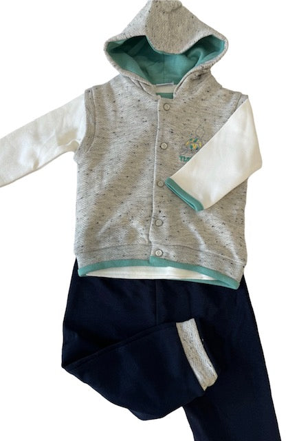 Newborn, Infant & Toddler Animal Theme (Turtle) 3-Piece Hoodie Jacket Set for Little Boys & Girls - Wear Sierra