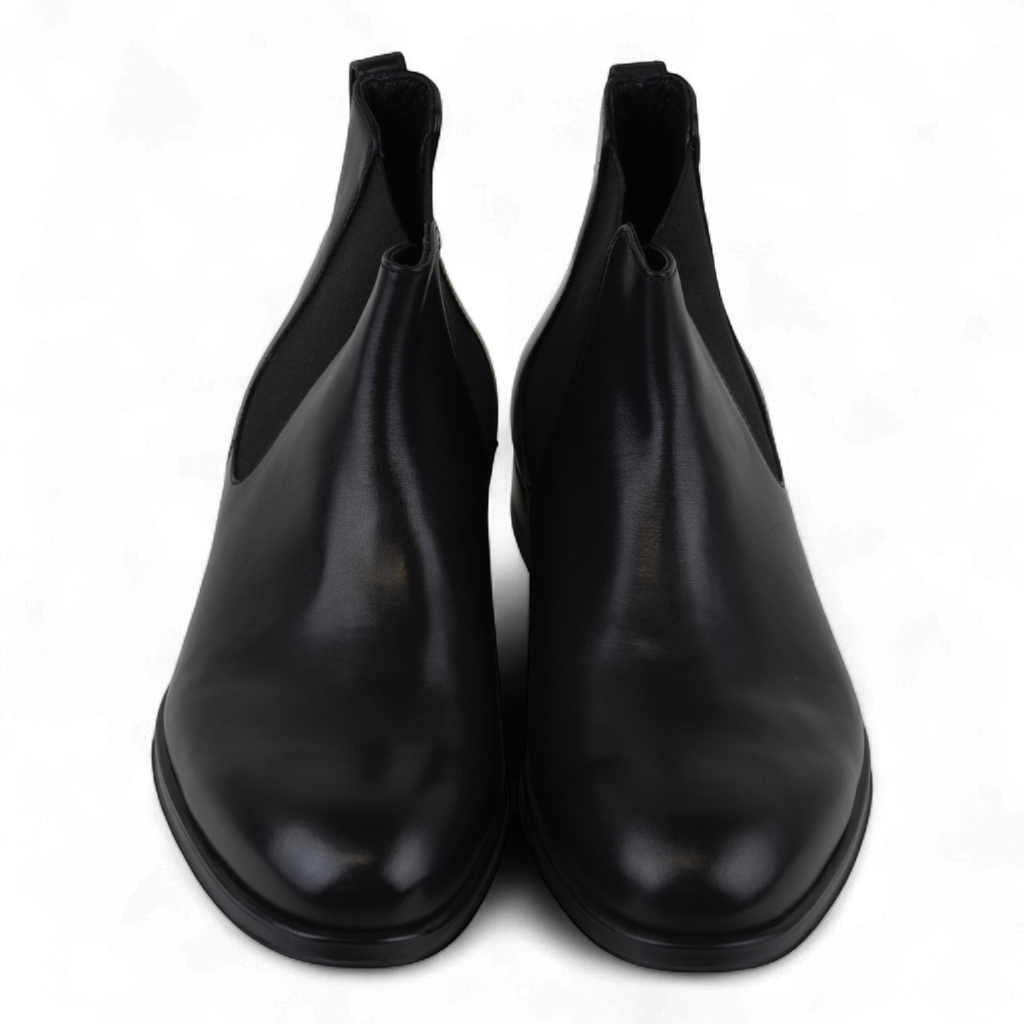 Men's Leather Slip on Ankle Boots in Brown or Black (Plato Style)