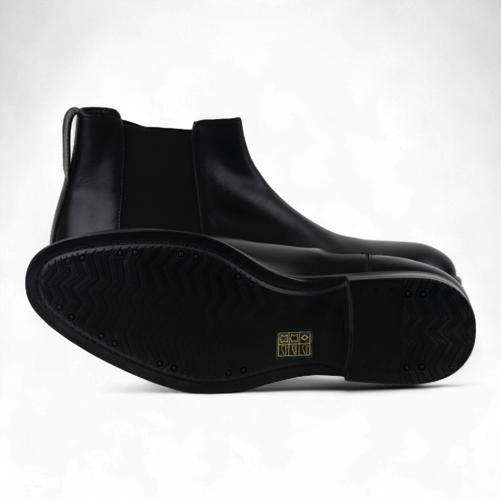 Men's Leather Slip on Ankle Boots in Brown or Black (Plato Style)