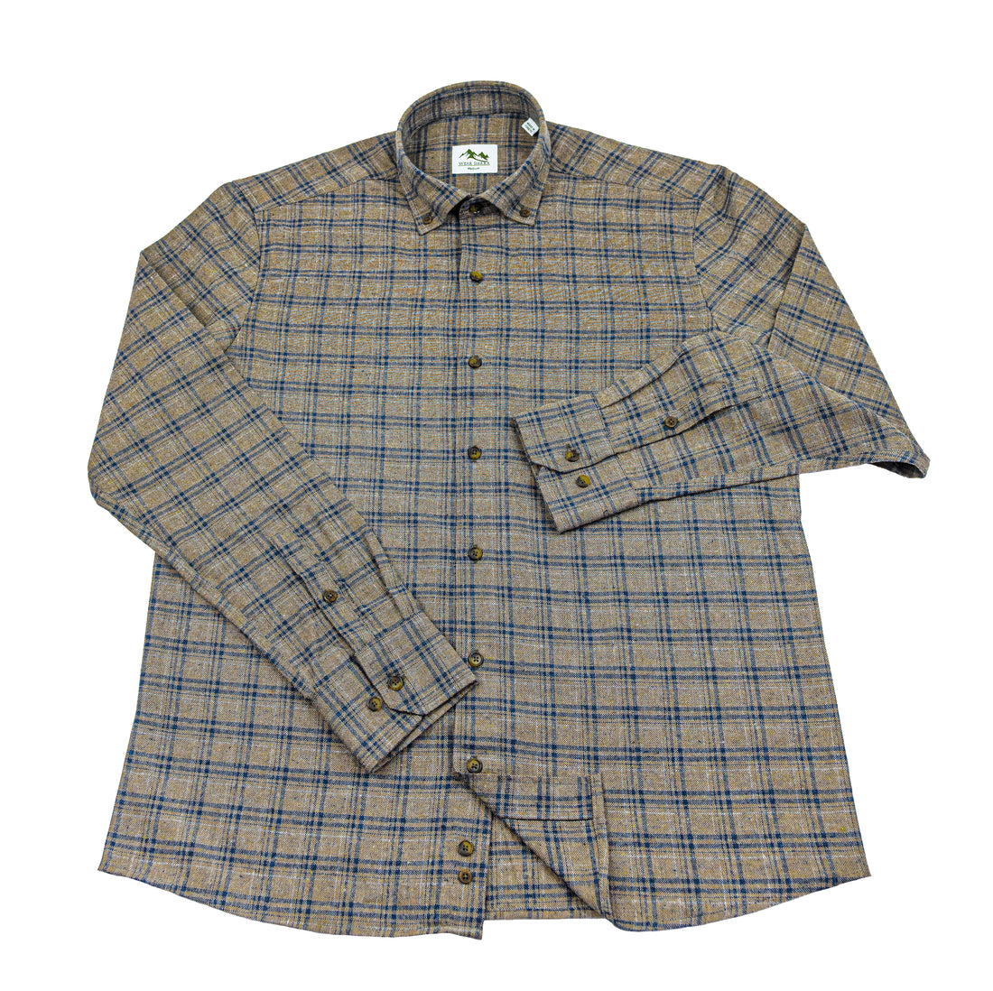 Wear Sierra Top Shelf Men's Cotton Long Sleeve Button Down Shirts in Brown Plaid
