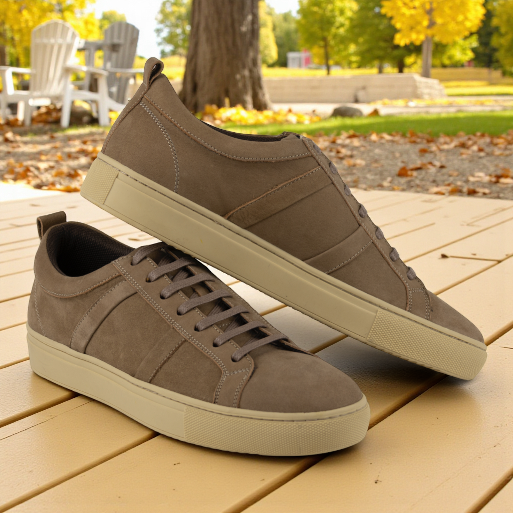 Men's Nubuck Leather Sneakers - Perfect for Casual Wear (Spinoza Style)
