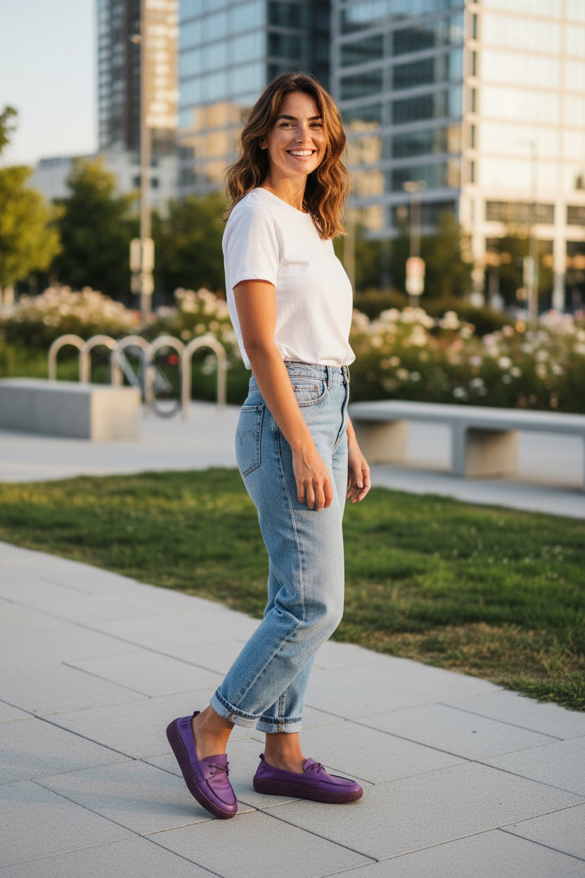 Women's Slip on Leather Shoes, Buttery Soft Calfskin Loafers (Stella Style)