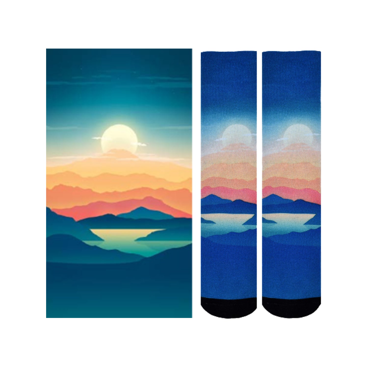 Men & Women's CoolMax Knee-High Socks, Nature Inspired Collection for Men & Women Eco-Friendly Knee High Socks