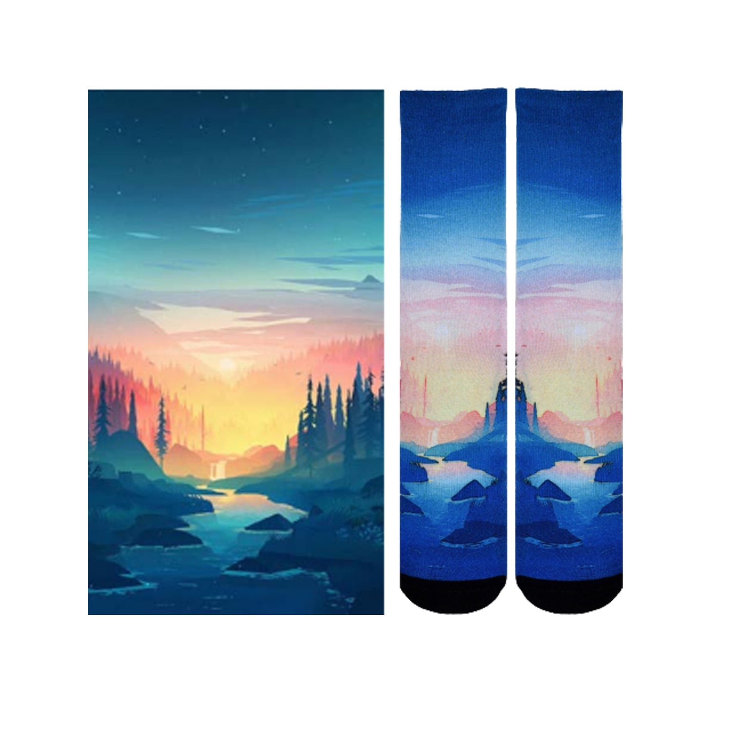 Men & Women's CoolMax Knee-High Socks, Nature Inspired Collection for Men & Women Eco-Friendly Knee High Socks