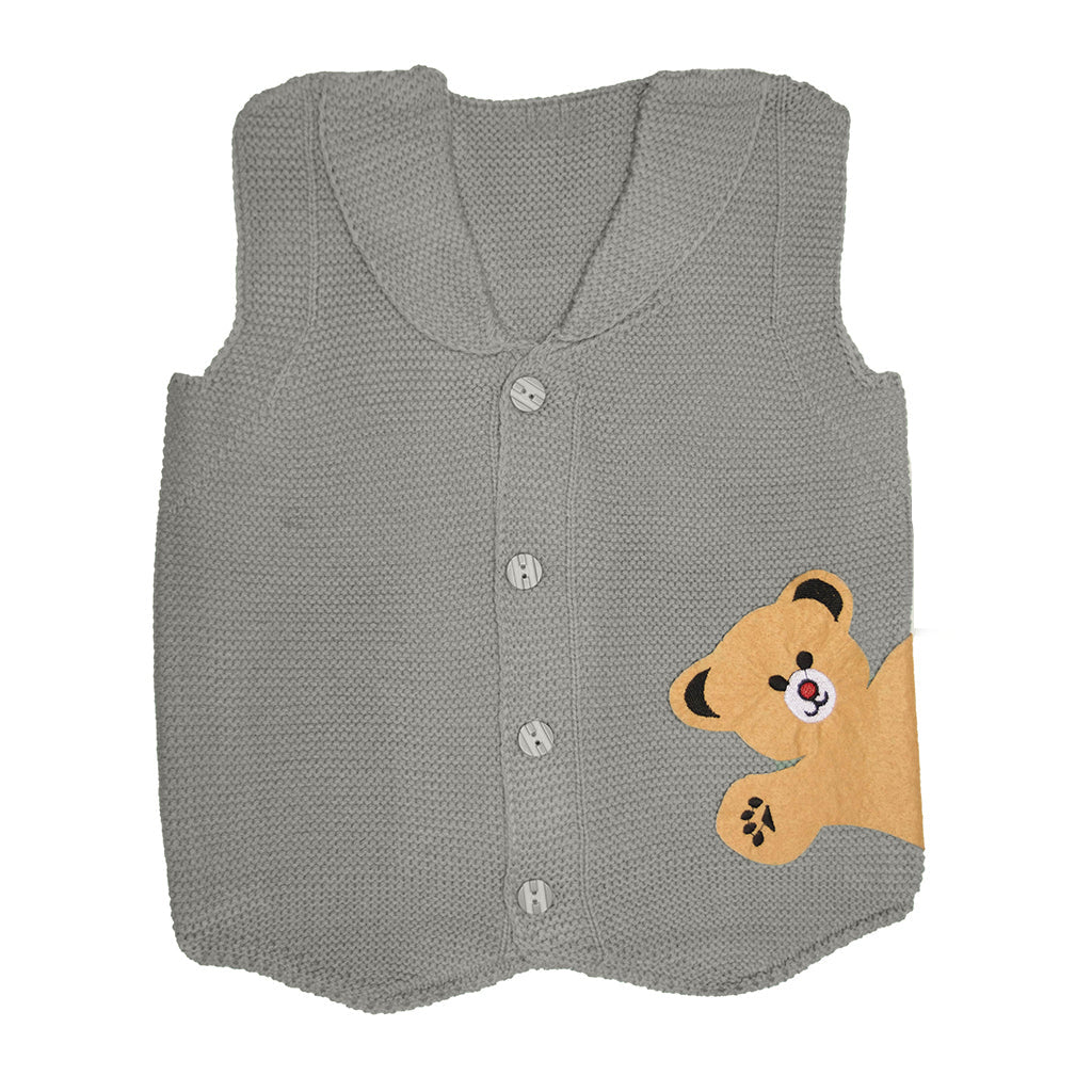 Sweater Vest For Infants and Toddlers - Cute Bear Design Cardigan for Little Kids - Wear Sierra