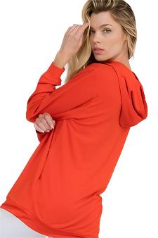 Women's Regular and Red Plus Size French Terry Activewear Hoodie - Great for Cool Mornings, Workout Gear, and Layering- Wear Sierra