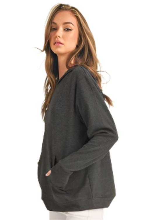Women's Hoodie Ultra Soft Brushed Viscose from Bamboo Jacket with Thumb Holes- Wear Sierra