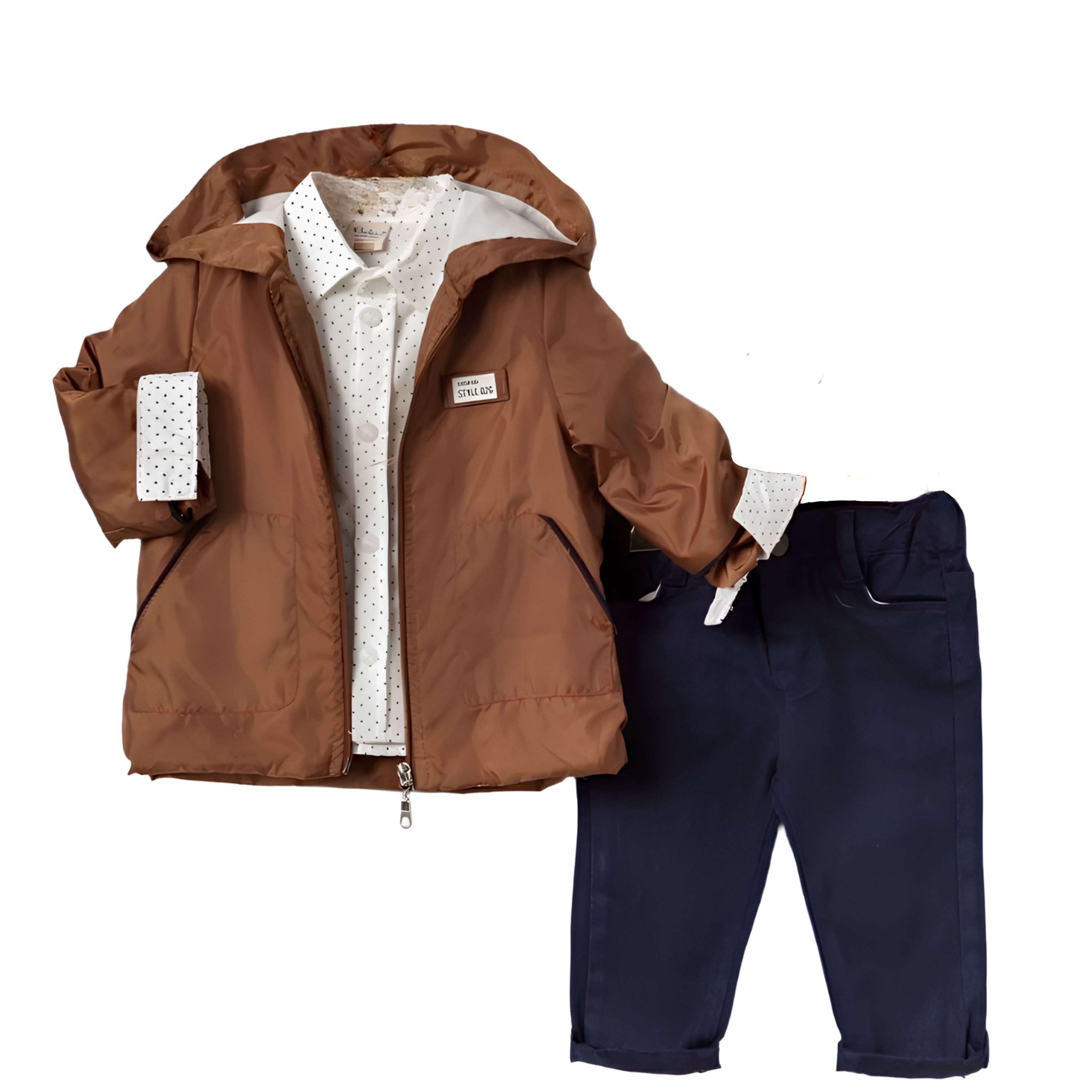 Little Boys' 3 Piece Jacket, Pants and Button Up Long-Sleeve Shirt Set - Great Birthday Gift for Your Toddler
