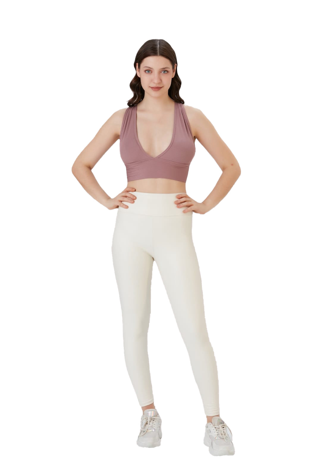 Ladies Padded Workout Wear, Comfortable Soft Plunge Neck Top - NEW ARRIVALS! - Wear Sierra