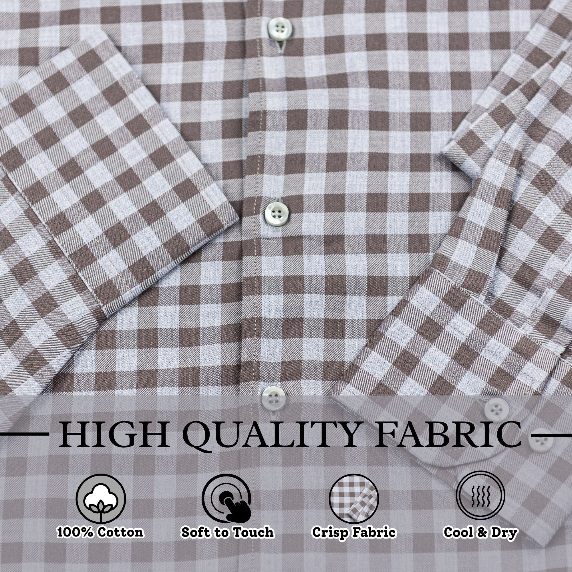 Wear Sierra Top Shelf Men's Cotton Long Sleeve Button Down Shirts in Gray Check
