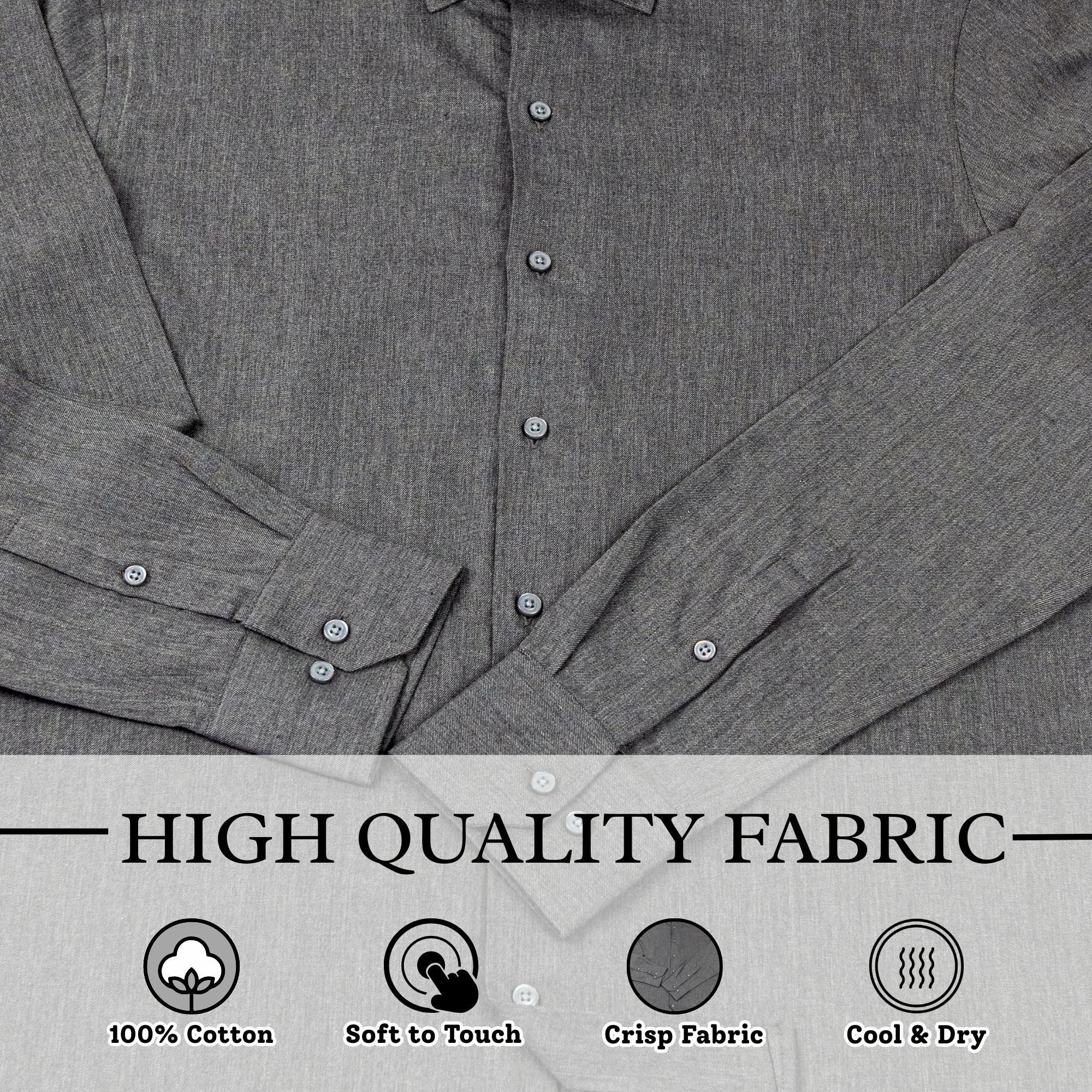 Wear Sierra Top Shelf Men's Turkish Cotton Long Sleeve Button Down Shirt in Classic Gray, Casual Friday Shirt for Men