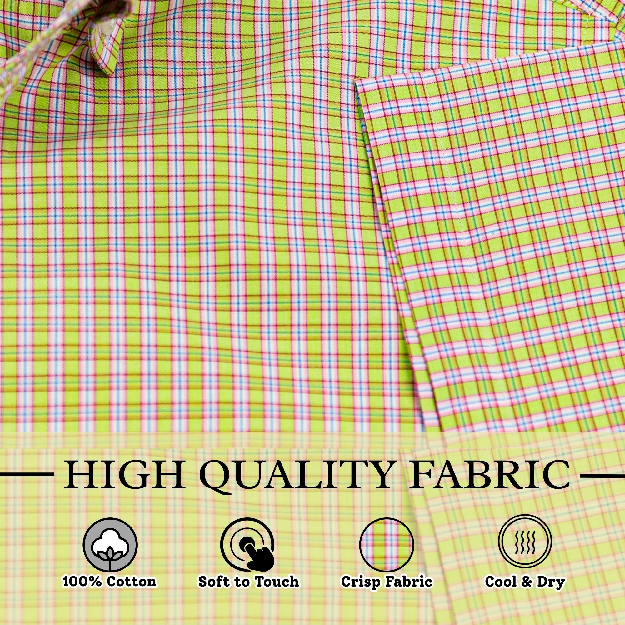 Wear Sierra Top Shelf Men's Cotton Button Down Short Sleeve Shirts Green Plaid