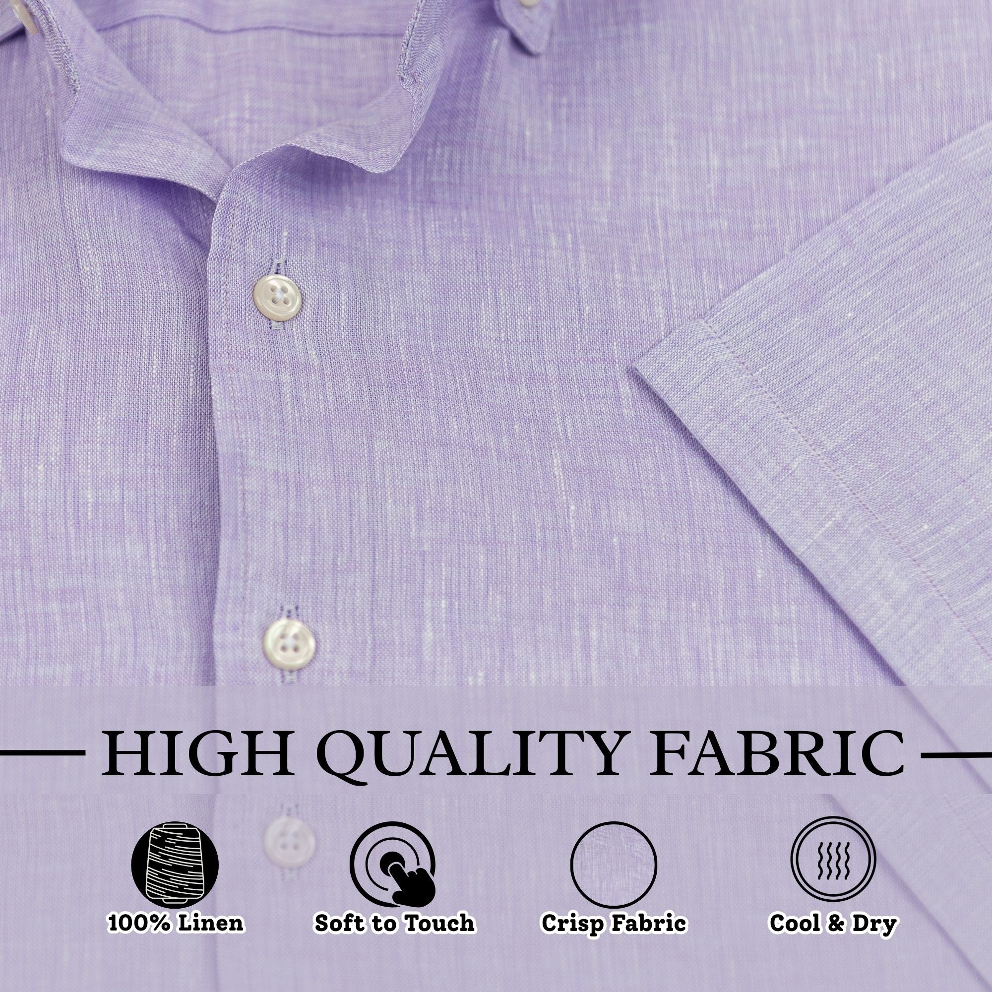 Wear Sierra Top Shelf Men's Linen Short Sleeve Button Down Shirt in Lilac
