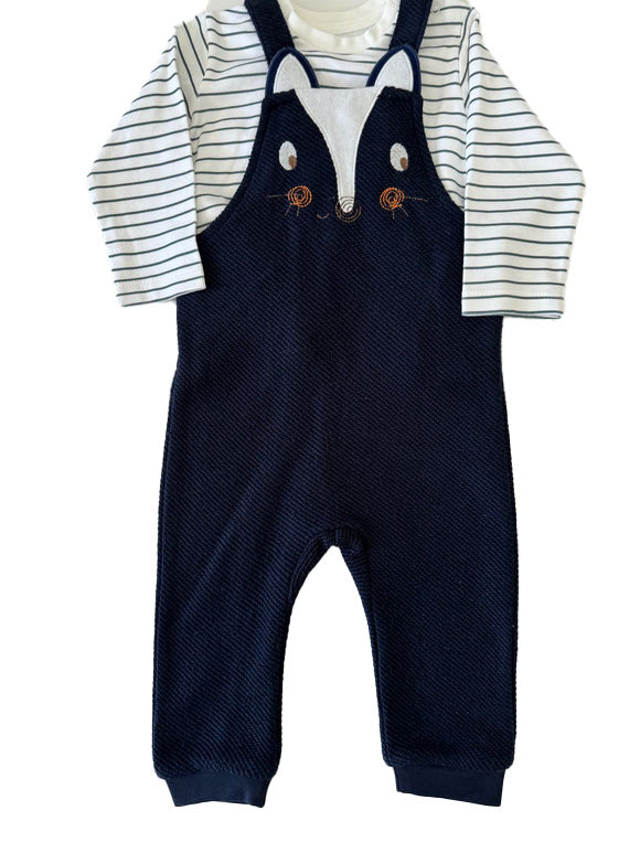 Newborn & Toddler Overalls in a Fun Print (Skunk) Striped Long-Sleeve Shirt Included - 2 Piece Set - Wear Sierra
