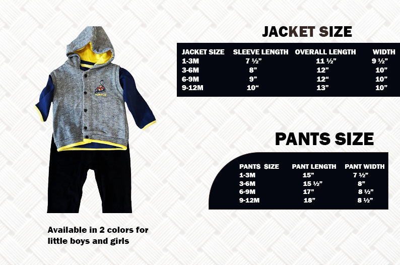 Newborn, Infant & Toddler Animal Theme (Turtle) 3-Piece Hoodie Jacket Set for Little Boys & Girls - Wear Sierra