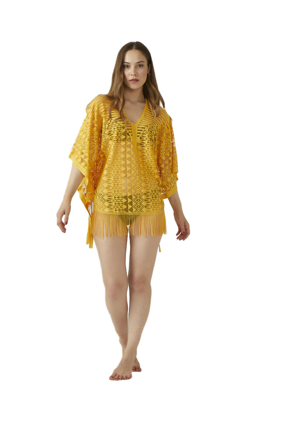 Women's Bahemia Beach Dress- Colorful Deep V-Neck Summer Beach Cover-Up Dress - Wear Sierra