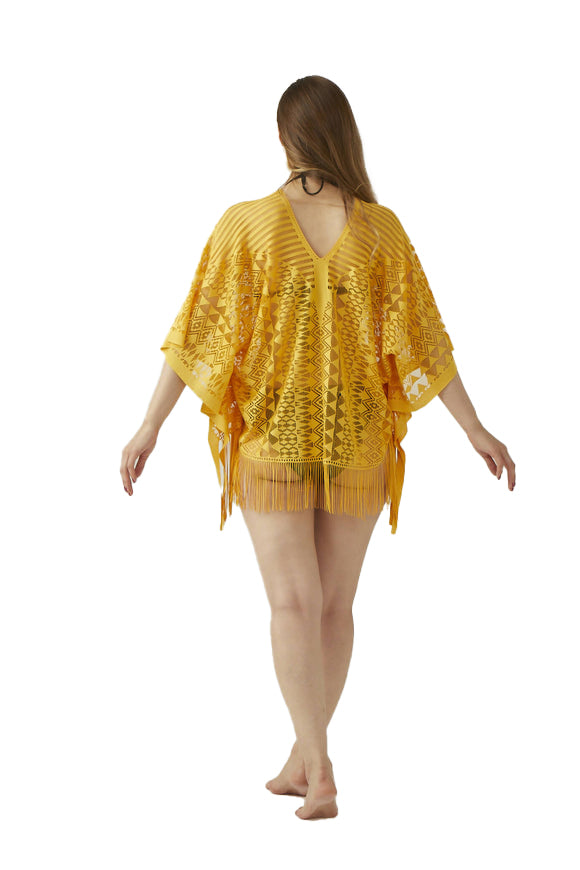 Women's Bahemia Beach Dress- Colorful Deep V-Neck Summer Beach Cover-Up Dress - Wear Sierra