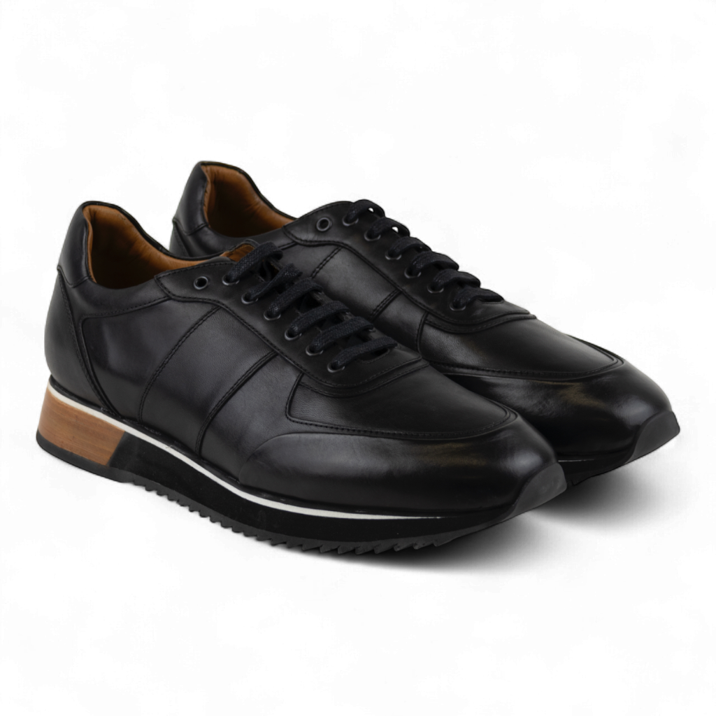 Men's Sporty Casual Dress Shoes in all Leather (Zeno Style)