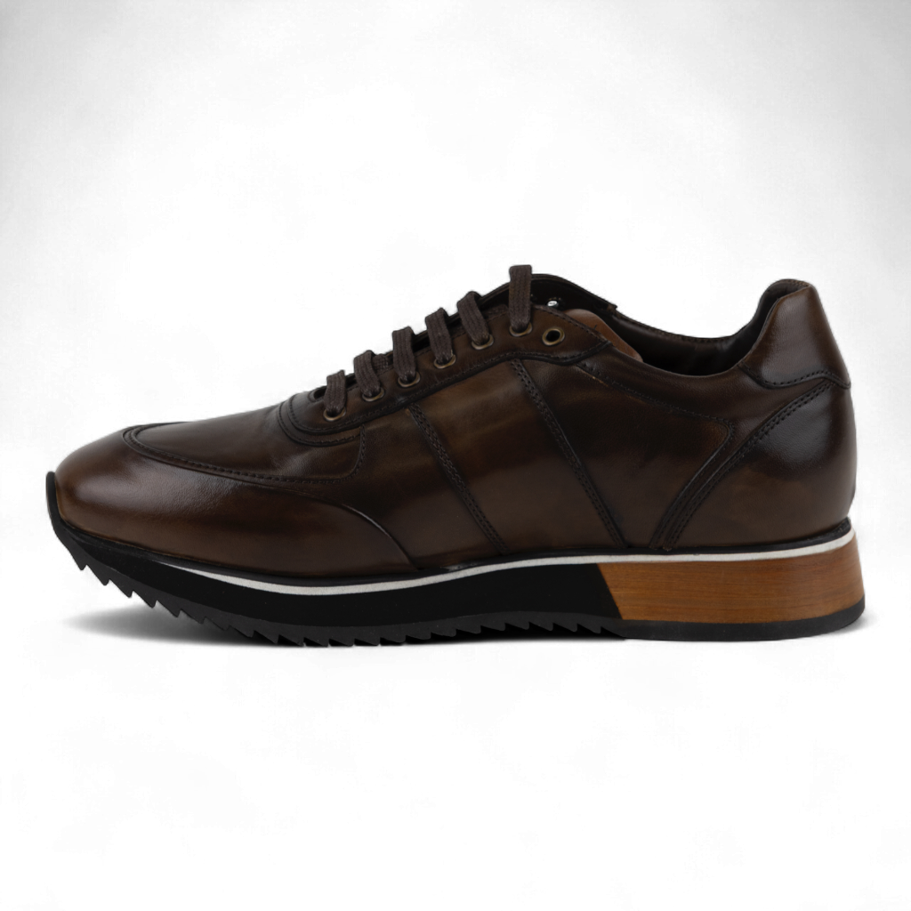 Men's Sporty Casual Dress Shoes in all Leather (Zeno Style)