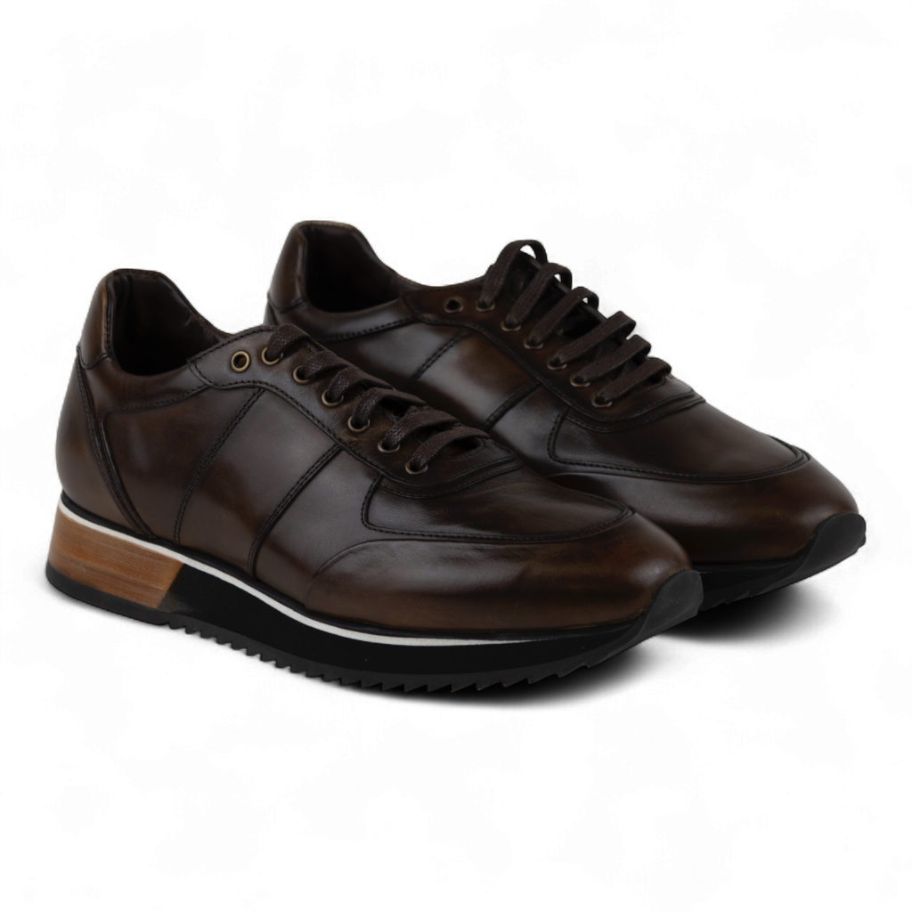 Men's Sporty Casual Dress Shoes in all Leather (Zeno Style)