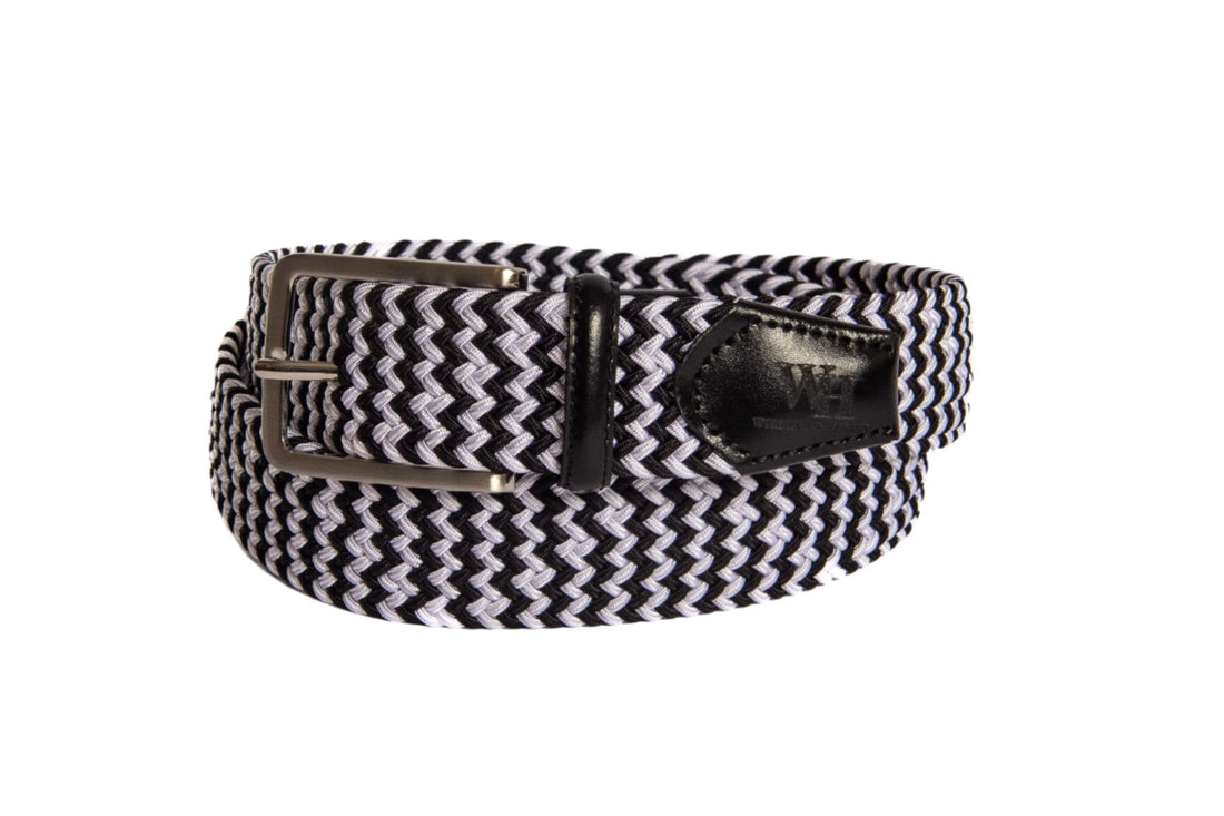 W&H Braided Micro Stripe Stretch Golf Belts for Men & Women
