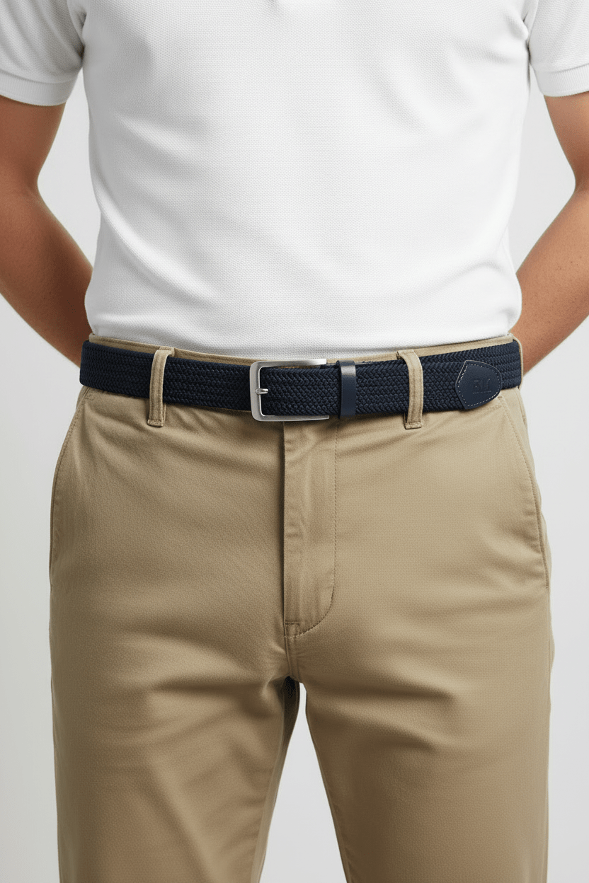 Braided Micro Stripe Stretch Golf Belts for Men & Women