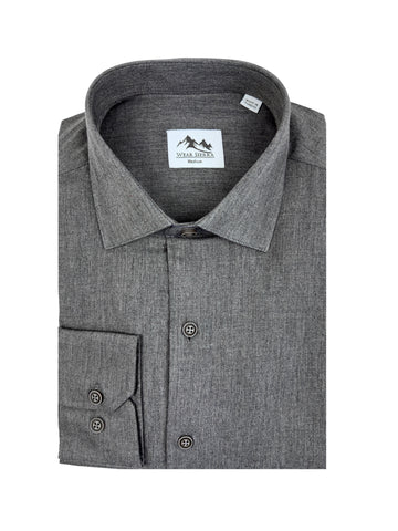 Wear Sierra Top Shelf Men's Turkish Cotton Long Sleeve Button Up Shirt in Classic Gray, Casual Friday Shirt for Men