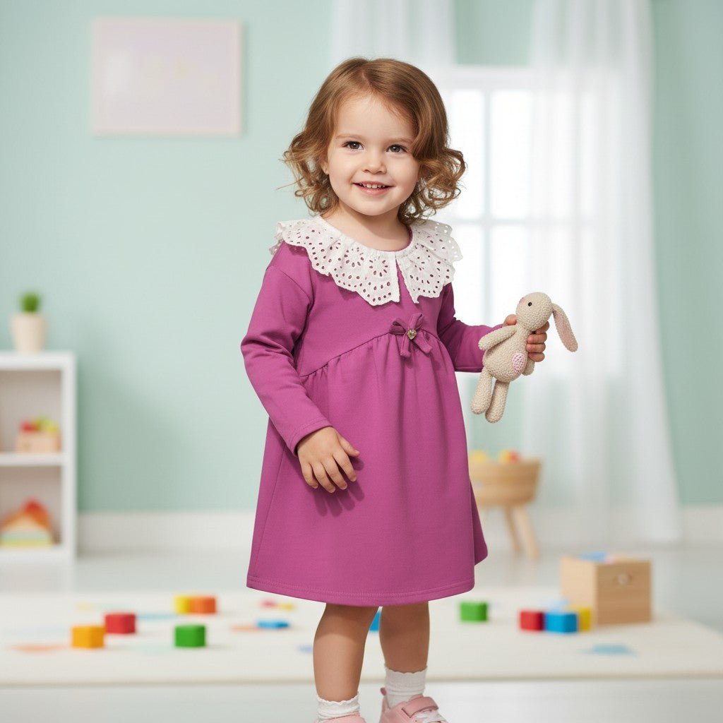 Stylish & Elegant Eyelet Lace Collar Girls DresS| Wear Sierra