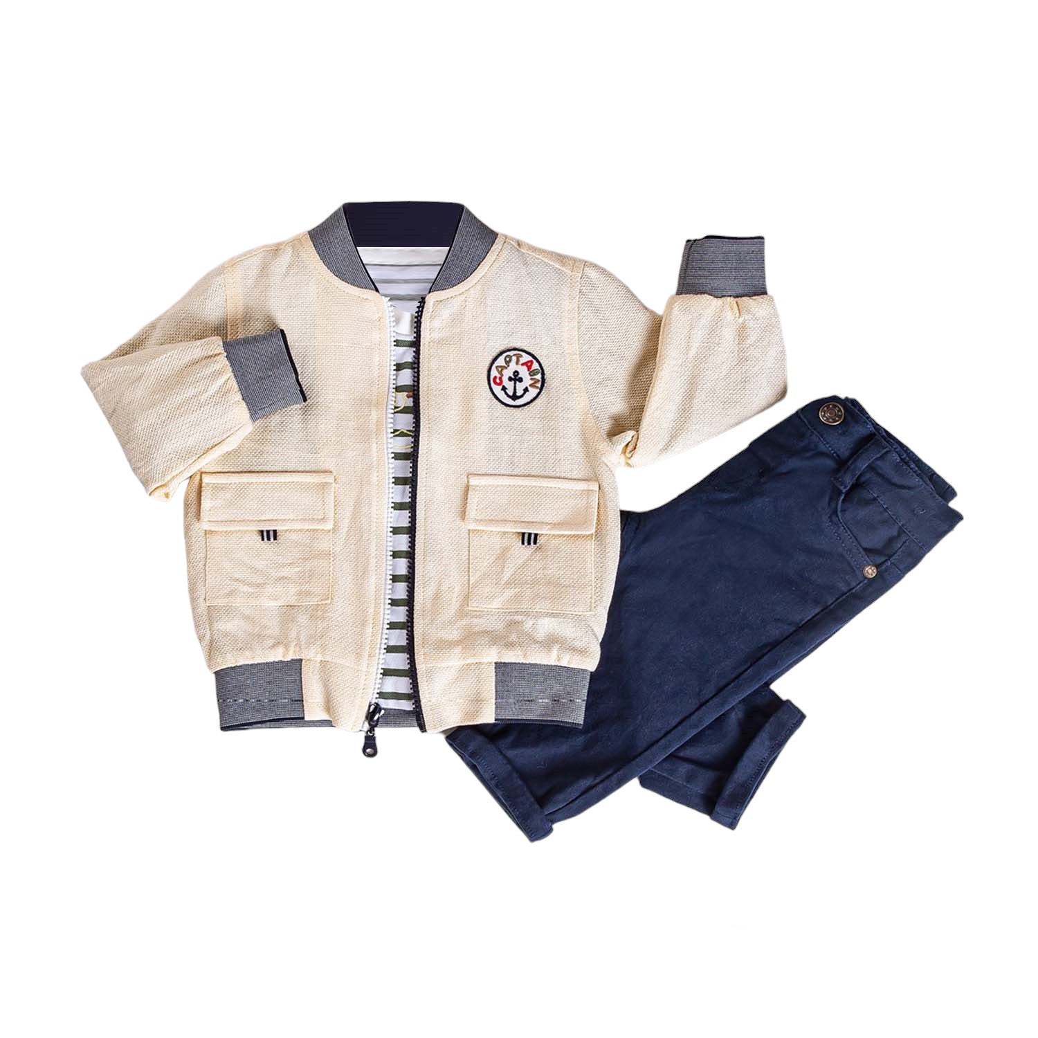 Little Boy & Toddler 3-Piece Casual Outfit - Jacket, T-Shirt & Jeans