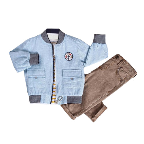 Little Boy & Toddler 3-Piece Casual Outfit - Jacket, T-Shirt & Jeans