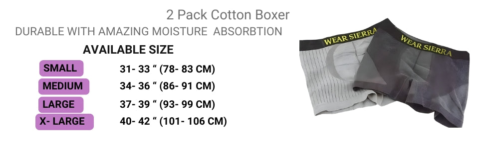 Men's Boxers, Cotton & Charcoal Infused Low Rise Trunk Underwear (2 Pack)