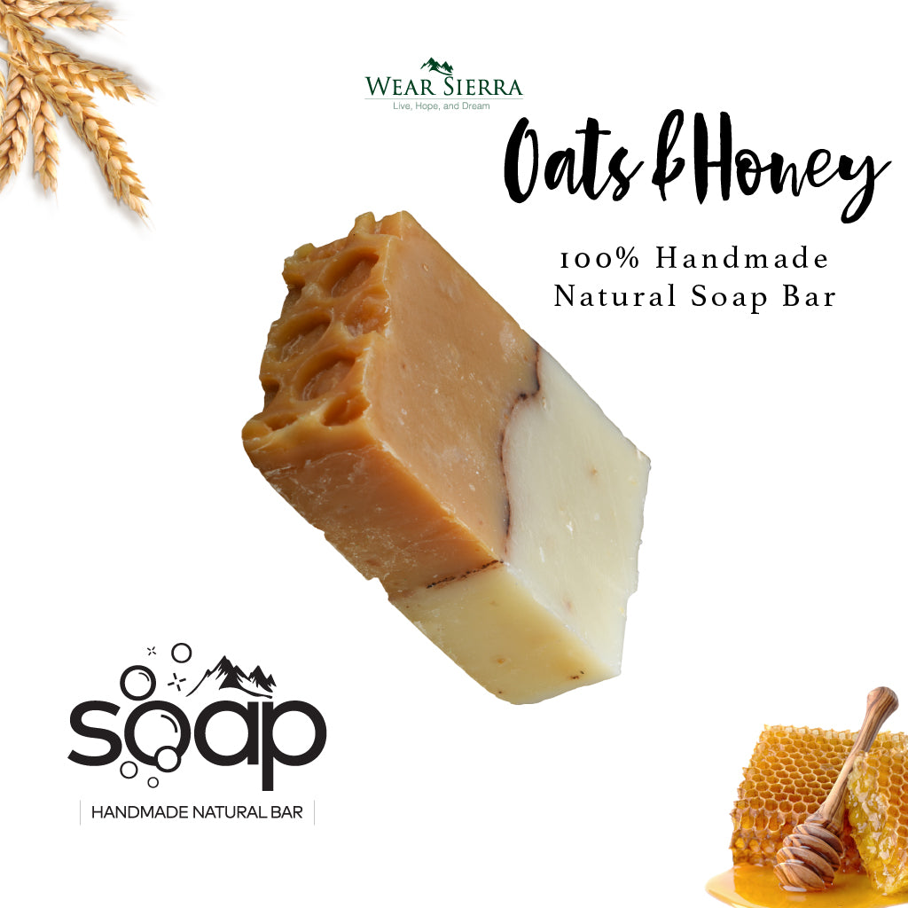 Handmade Natural Moisturizing Oats and Honey Bar Soap Pack Of 2, Beauty Bar, Gift For Her