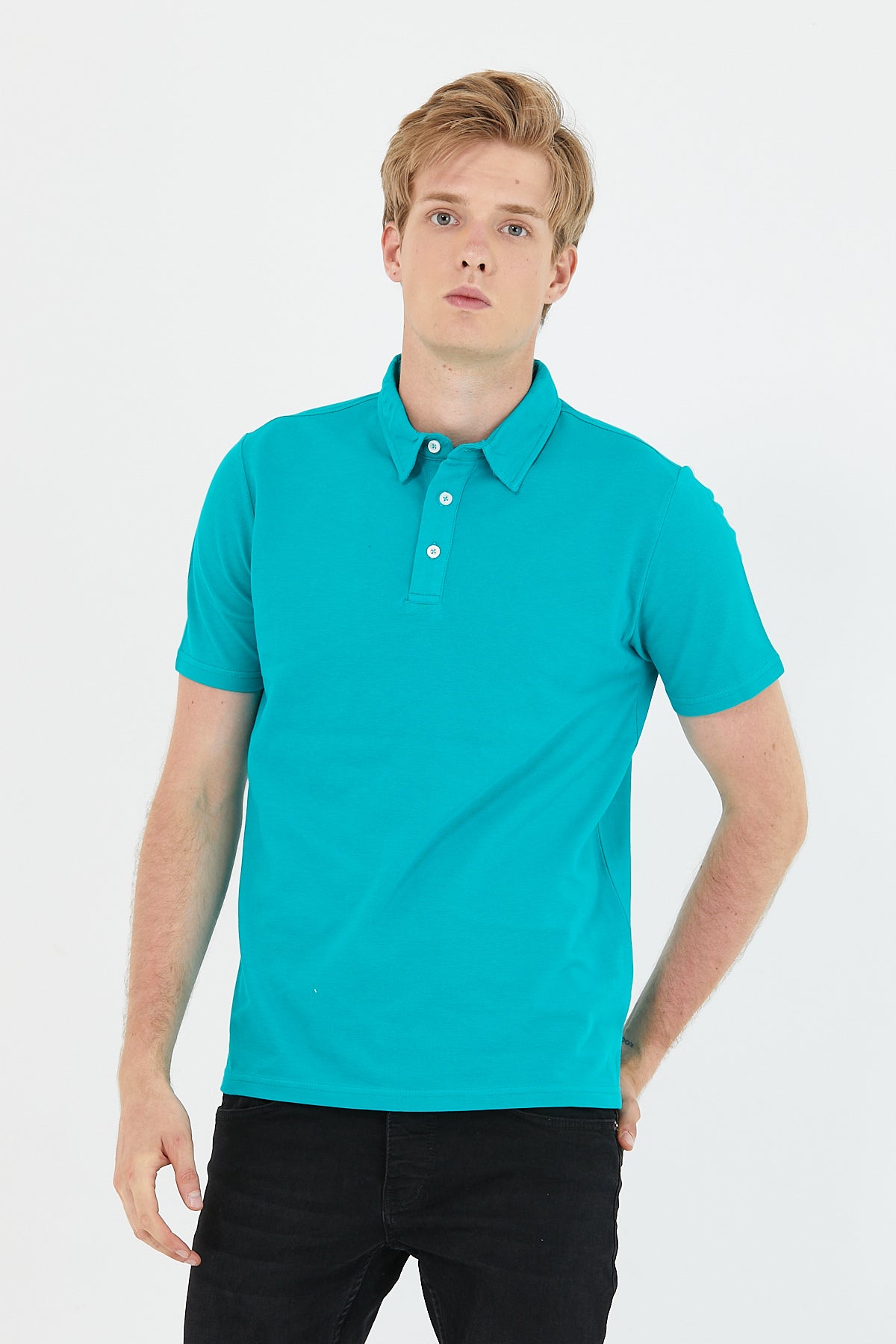 Men's Polo Shirt - 3 Button Performance Polo, 100% Cotton Men's Polo Shirt - Wear Sierra