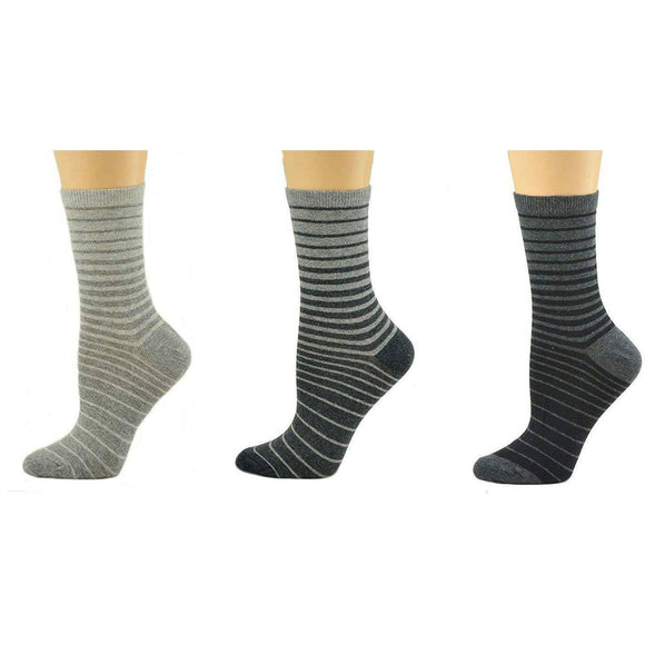 Sierra Socks Women's Striped Cotton 1 Pair or 3 Pair Pack Socks W89