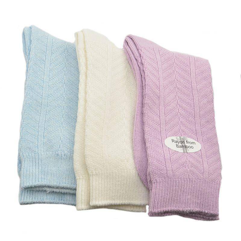 Chevron Pattern Medium Thick Bamboo Crew Socks 3 pair pack