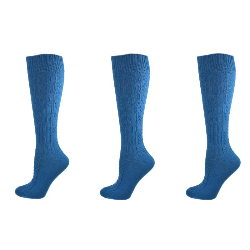 Classic Cable Knit Acrylic Knee High Socks 3 Pair Pack